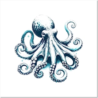 Ocean's Mystical Octopus: Sea Life Lover's Tee Posters and Art